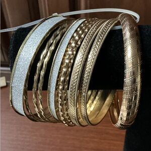 Elegant Gold and Silver Bangle Set X Large
